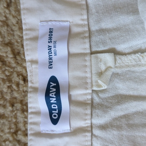 Old Navy Everyday Short Mid Rise Linen Blend Gold Tropical Palm Trees Size 16 - Picture 2 of 7